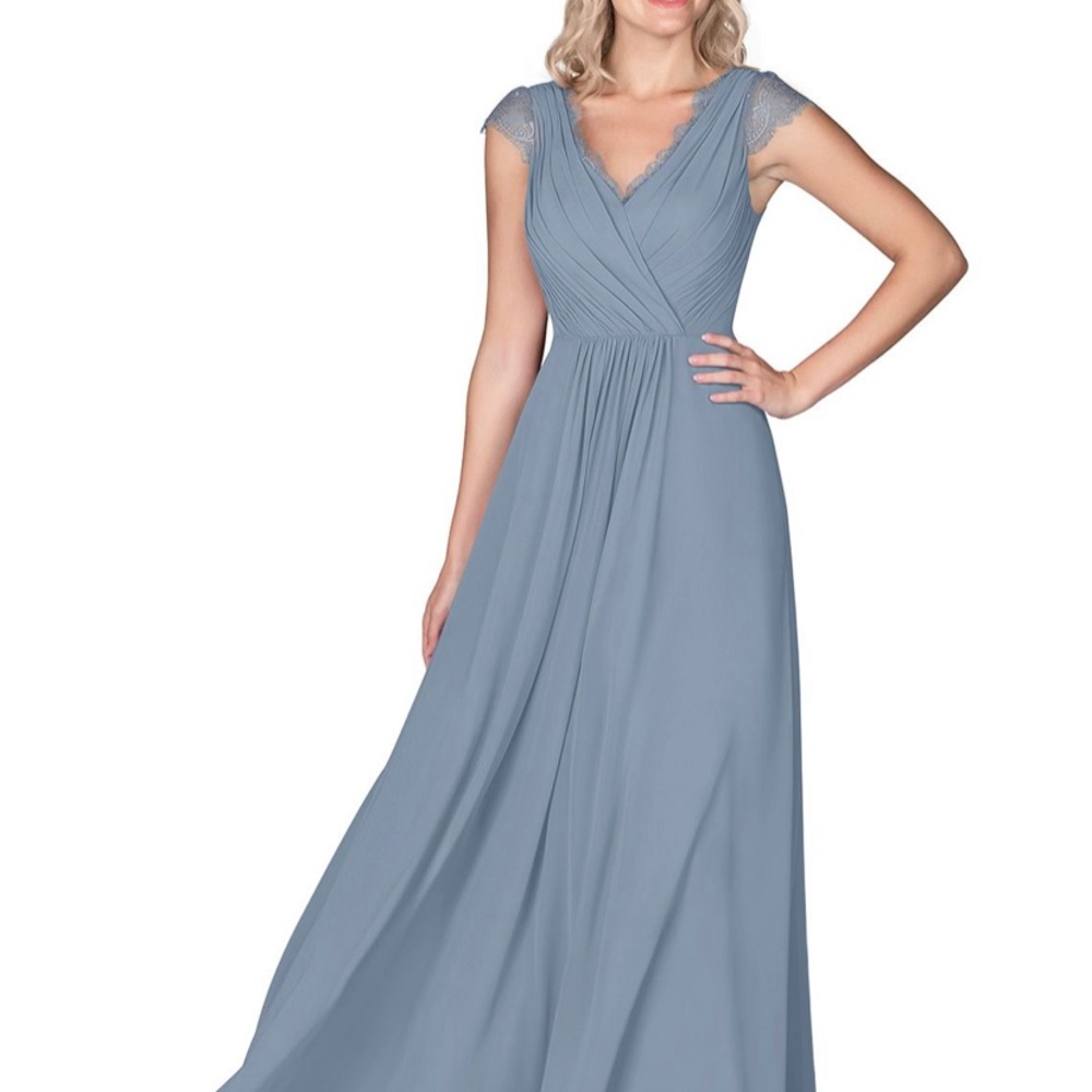 Azazie Veda Bridesmaids Gown - Dusty Blue